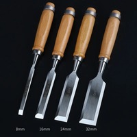 New Wood Chisels Set Sharp Chrome-Vanadium Steel Wood Carving Chisels with Beech Handles Ergonomic Wood Carving Tools