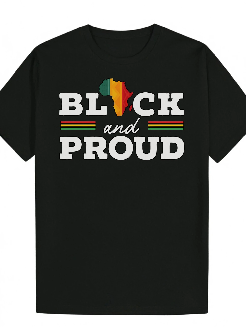 Camiseta Masculina African Continental Contour - Estampada com Contorno do Mapa da África, Adequada para Vestuário de Patrimônio Cultural Africano