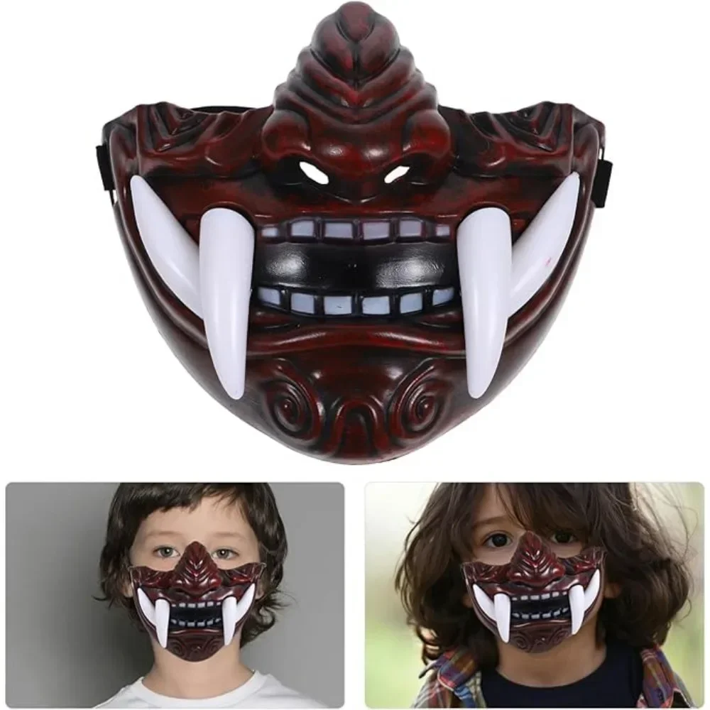 

Halloween Japanse Samurai Oni Demon Masker Plastic Maskers Party Kostuum Rekwisieten Demon Samurai Cosplay Horror Prajna