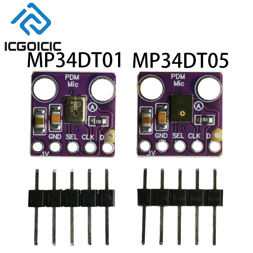 MP34DT01/MP34DT05 Digital MEMS Microphone Module – PDM Output, 64dB SNR, 20Hz-20kHz for STM32 Raspberry Pi