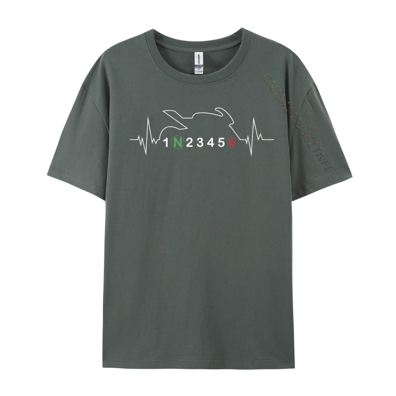 1 Down 5 Up Heartbeat Motorcycle Lover Presents 1n23456 Customized Gift Tops Tees Cotton Tees Men's T Shirt Normal Free Shipping