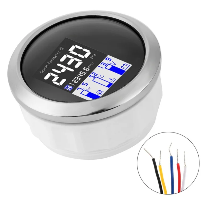 Picture 5: 3.3in Multifunction Gauge RPM Oil Pressure Water Temperature Voltage J1939 Protocol CAN FieldBus(Black )
