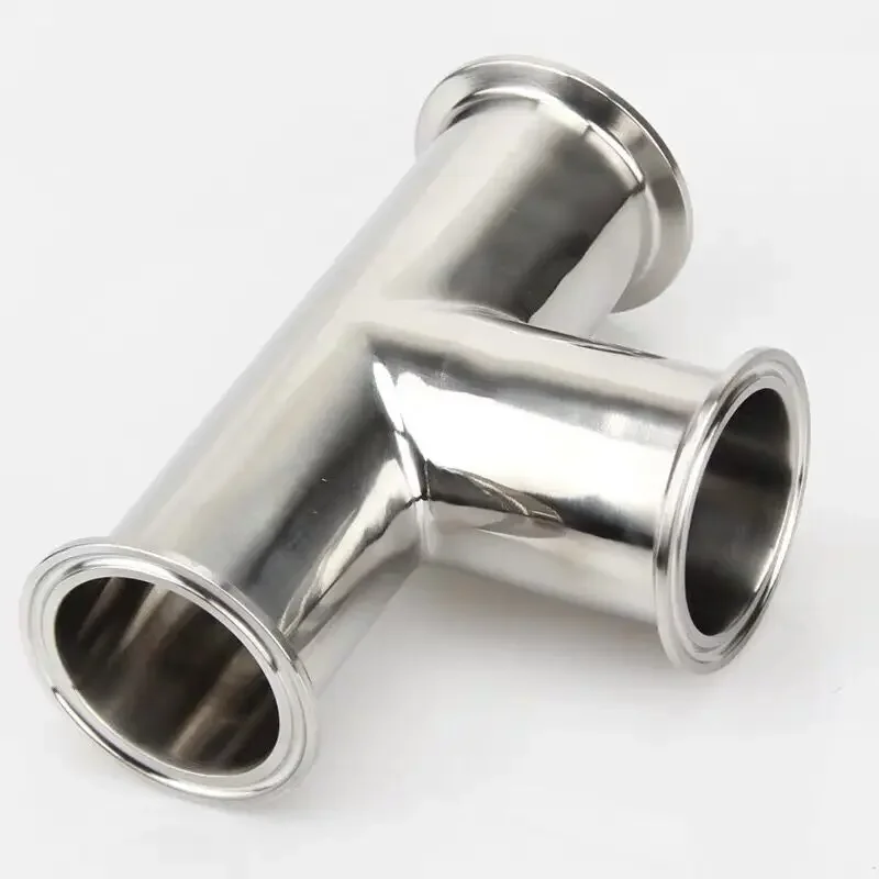 1Pcs 19mm-108mm O/D 304 Stainless Steel Sanitary Ferrule 3 Way Tee Connector Pipe Fitting 1.5\