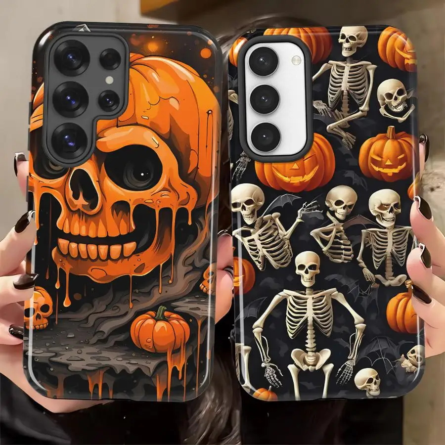 Halloween Pumpkin Skull Soft Cover Capa Phone Case for Samsung Galaxy S26 Ultra A36 A26 A16 A56 S25Ultra S20 FE S24 Ultra S23