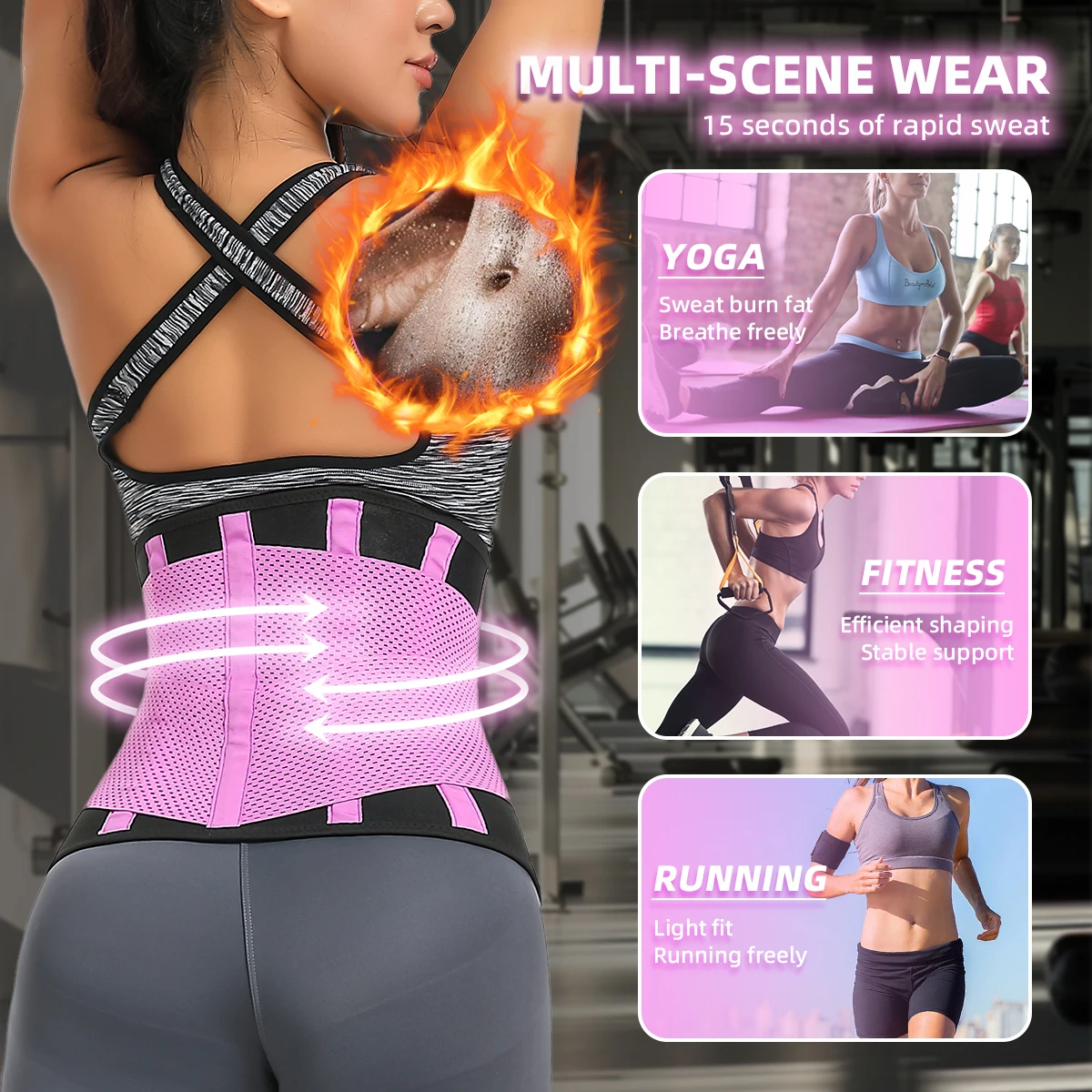 Neoprene Waist Trimmer for Belly Fat Reduction During，Adjustable Shapewear Belt for Rapid Slimming: Breathable Mesh Design