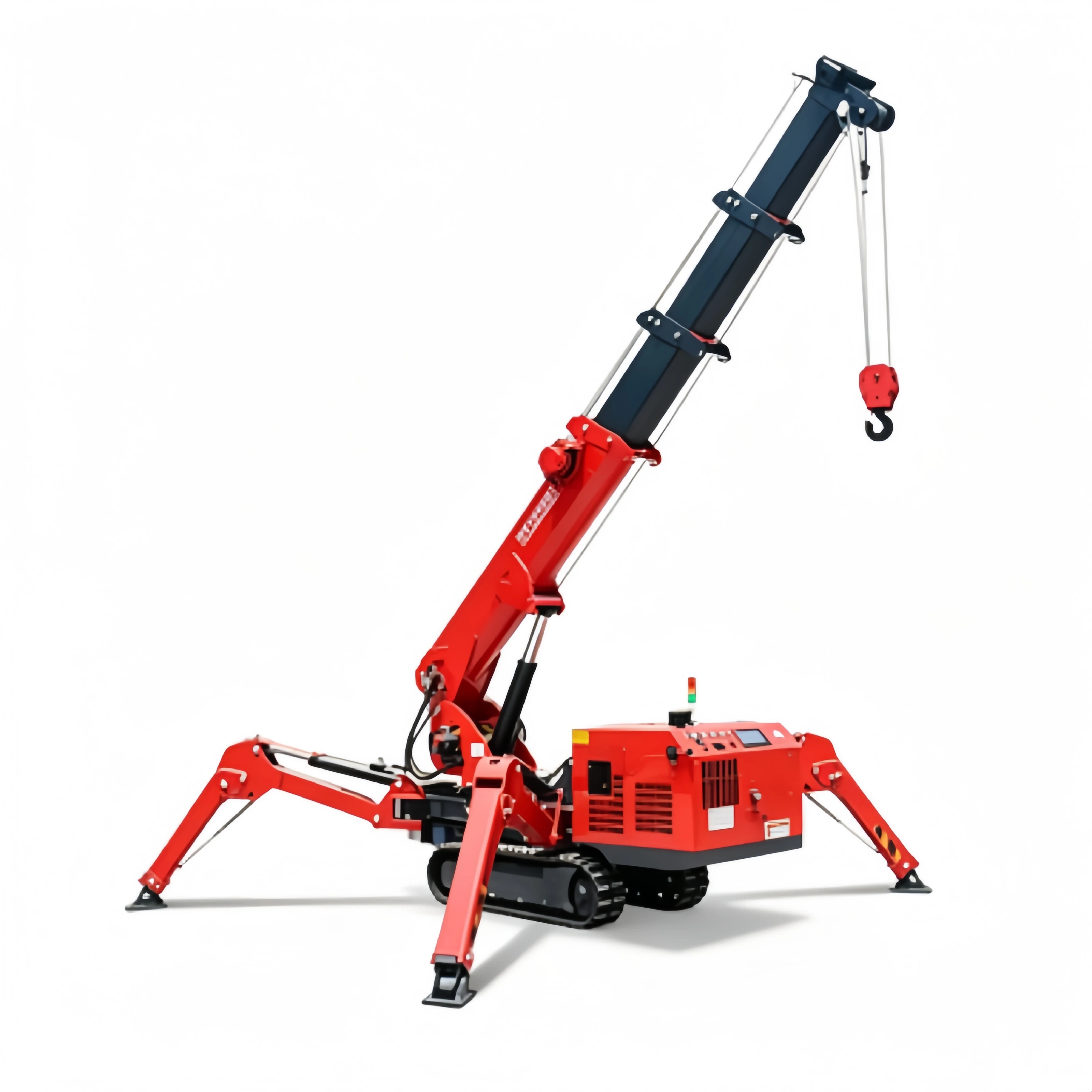 3-16Ton Compact Spider Crane with Telescopic Boom and Remote Control for Bridge Maintenance and Repair