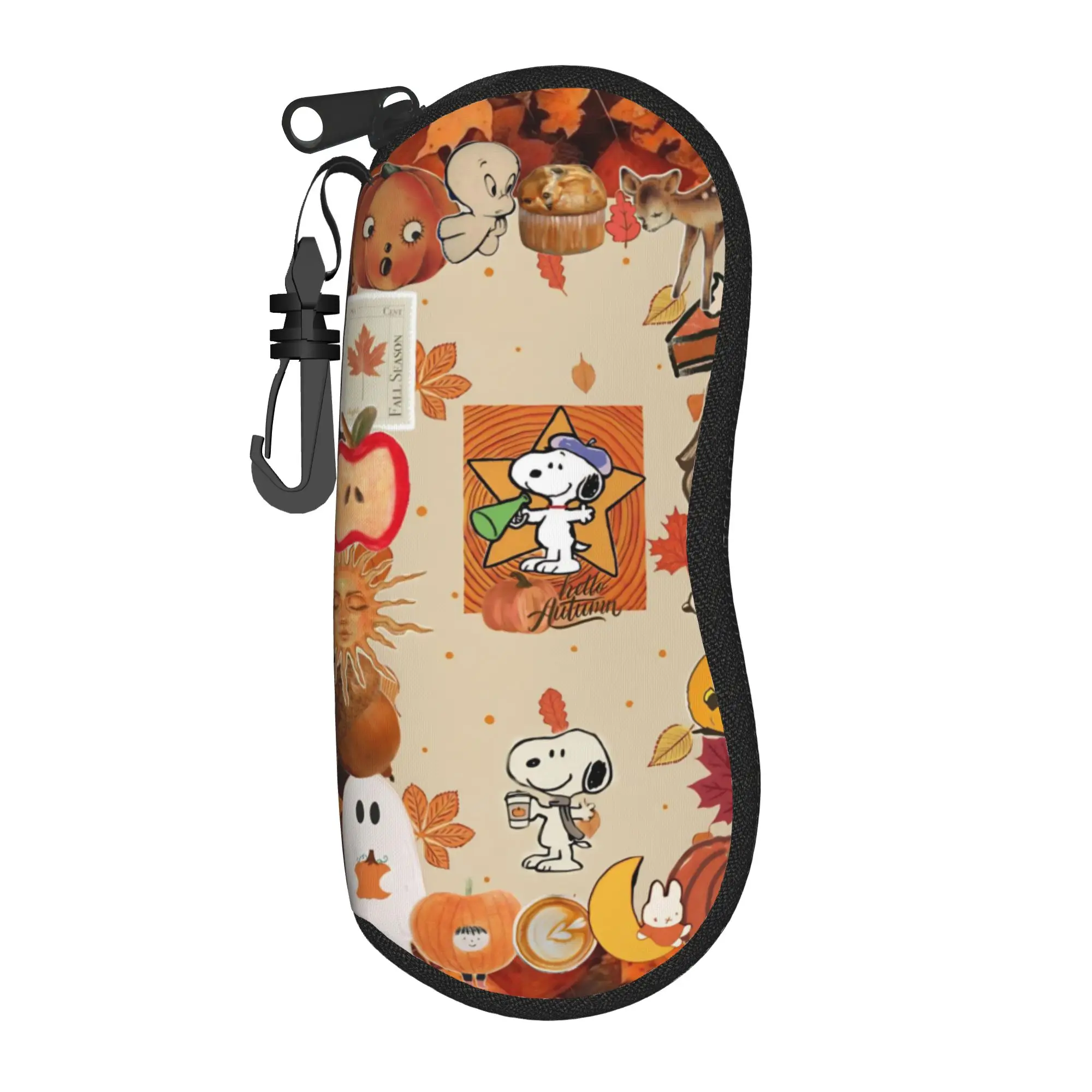

Осенний футляр для очков Snoopys, модный унисекс-футляр на молнии с мультяшным рисунком, подарочная коробка для очков