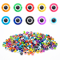 100Pcs Multicolor Evil Eye Beads - Rainbow Acrylic Charm Beads for Jewelry Making | DIY Necklace & Bracelet Supplies