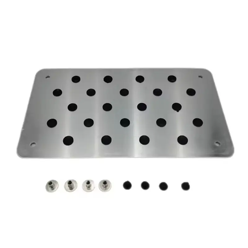 Firmly 2X Aluminum Alloy Car Non-Slip Plate Carpet Pedal Floor Mat Environmental Rubber Car Accessories Styling