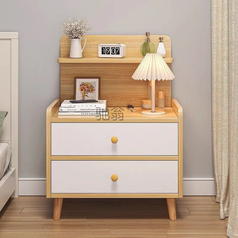 bedroom, household, widened bedside small cabinet with drawers, storage cabinet, rental bedroom, simple storage