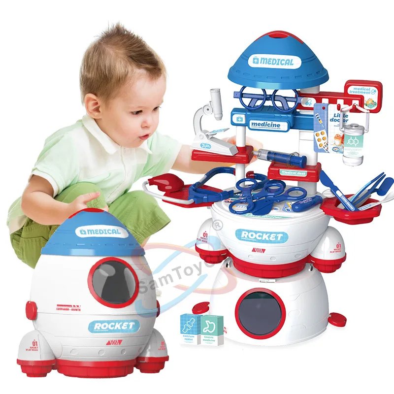 Coquette de médecin de simulation pour enfants, ensemble de jeu à domicile, équipement médical interactif amusant pour parents et enfants, jouet de table