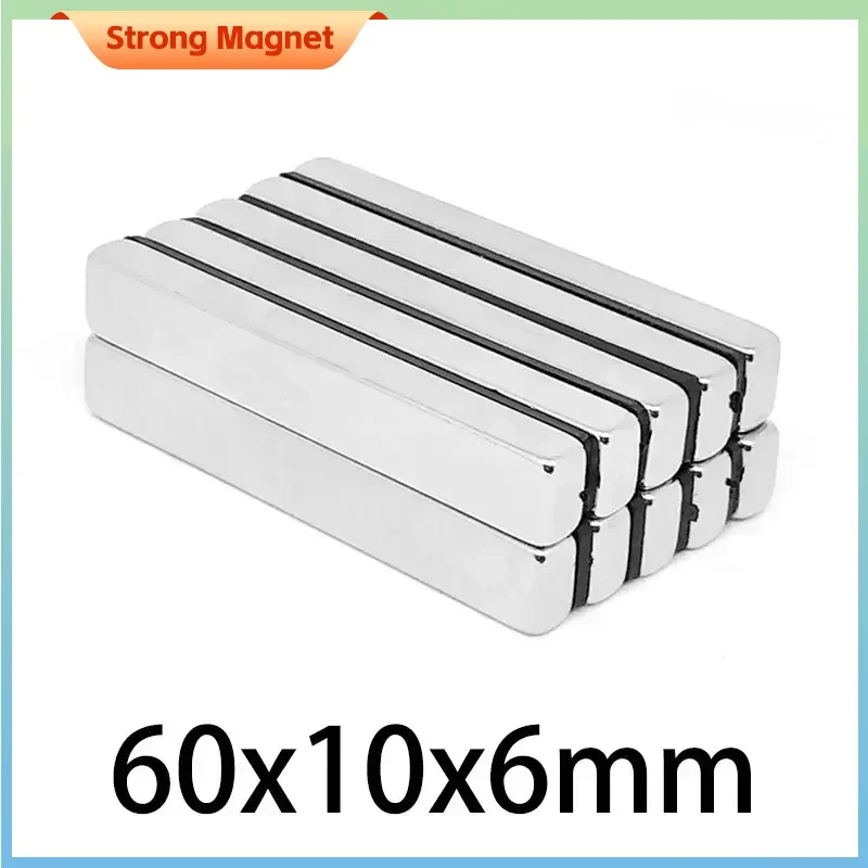 

60x10x6mm Strong Block Neodymium Magnet Rare Earth Powerful Permanent Fridge NdFeb Magnets 60*10*6mm