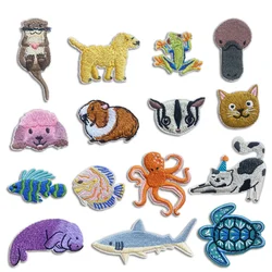 10 Pcs Animals Embroidery Patches Embroidered Clothing Hat Bag Shoe Repair Material Phone Gift Box Decor DIY Accessory