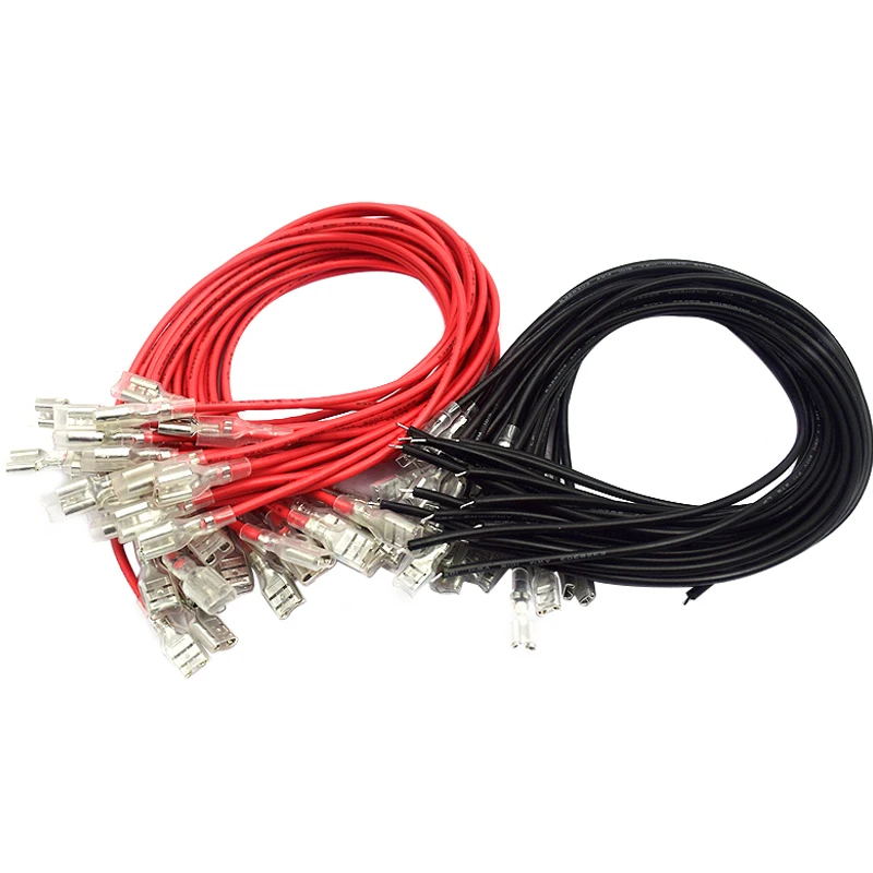 10pcs/lot 2.8mm 4.8mm 6.3mm Switch Wire Connectors Crimp Terminal Female Spade Connector Crimping Terminals Connection Wire Red