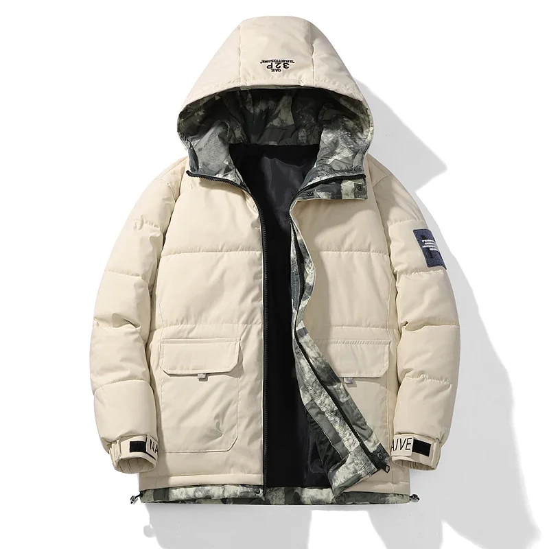 

New Hooded Winter Jacket Warm Man Jackets Coats Outwear Snow Windbreaker Male Parka Overcoats Hooded Men Solid Color Parkas