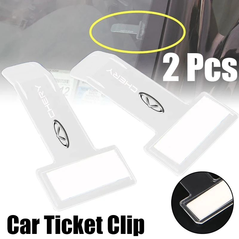 For Chery Fulwin Tiggo 3 5 A3 A5 Amulet  A1 Blossom Arrizo Parking Card Invoice Certificate Ticket Holder ABS Car Receipt Clip