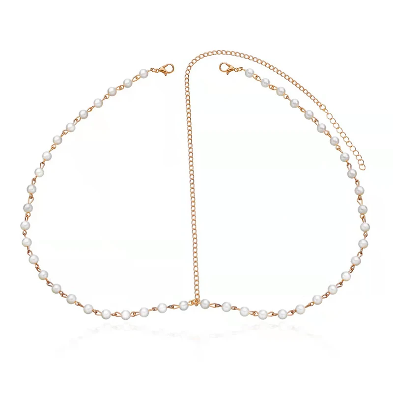 Metal Punk Forehead Headband Indian Boho Hair Chain Pearl Headpiece Trendy Hair Accessories Jewelry For Women Wedding