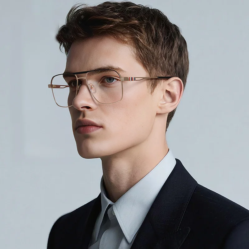 OKH Fashion Men's Anti-blue Light Myopia Glasses Metal Frame Customized Prescription Eyeglasses Reading