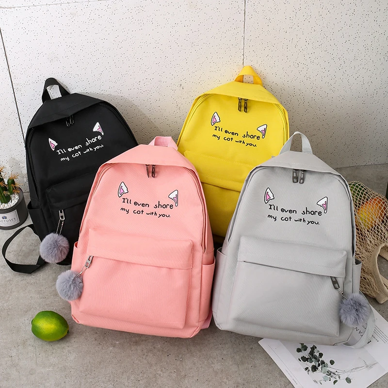 Juego de 4 mochilas de piezas para estudiantes de primaria, mochila de lona de gran capacidad para ordenador portátil, impermeable, bolso cruzado de moda, mochila de viaje