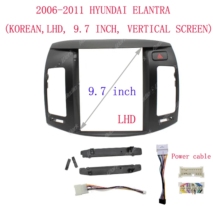 

WQLSK, 2 DIN, 9,7 дюйма, автомобильная рамка, адаптер, Tesla Style, Android, стандартная панель, комплект для Hyundai Elantra 2006-2011