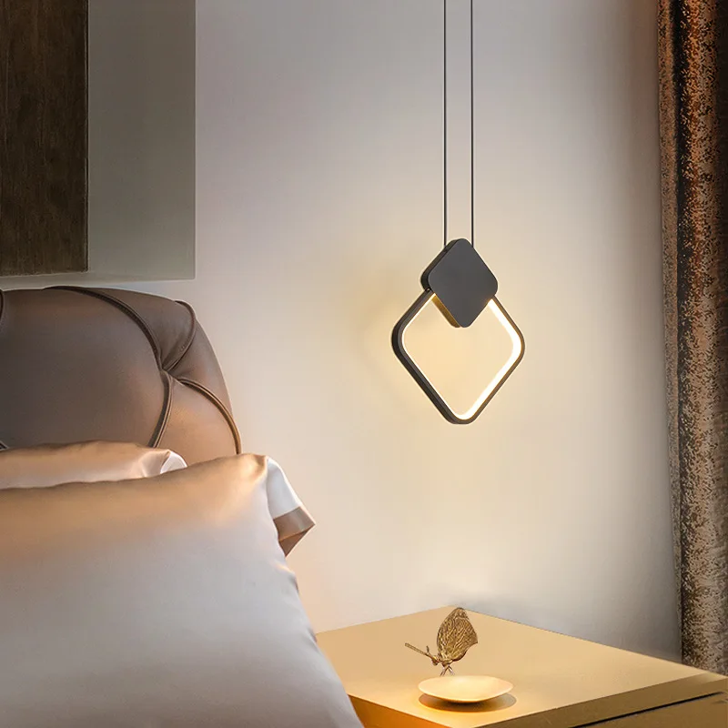 Novelty Nordic Led Pendant Lights for Living Room Bedroom Bedside Bar Lighting Decor Geometry Hanging Lamps Kitchen Fixture