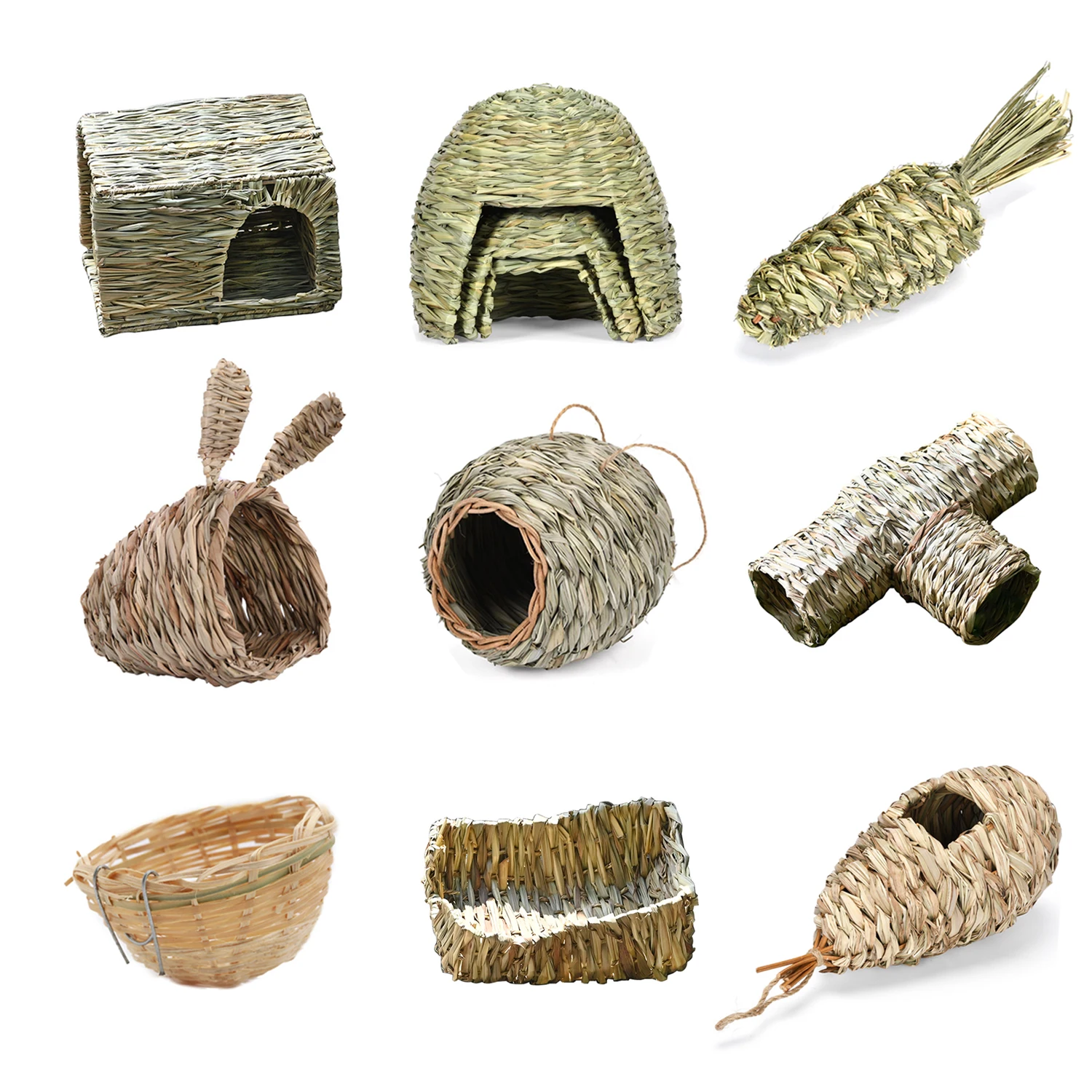 منزل الطائر الطنان للطائر الخارجية عش الطيور جيوب تزيين العشب الطبيعي جيوب تزيين الطيور الصغيرة مخبأ للحديقة الخارجية