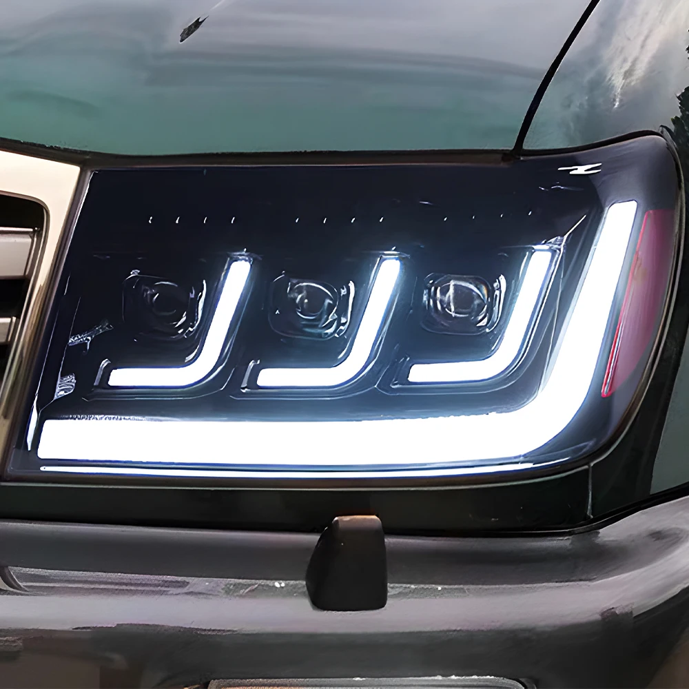 Car Front Lamps For Toyota  Land Cruiser LC100 1998-2007 Auto Headlights Assembly Upgrade LED Projector 3 Lens Tool Accessories