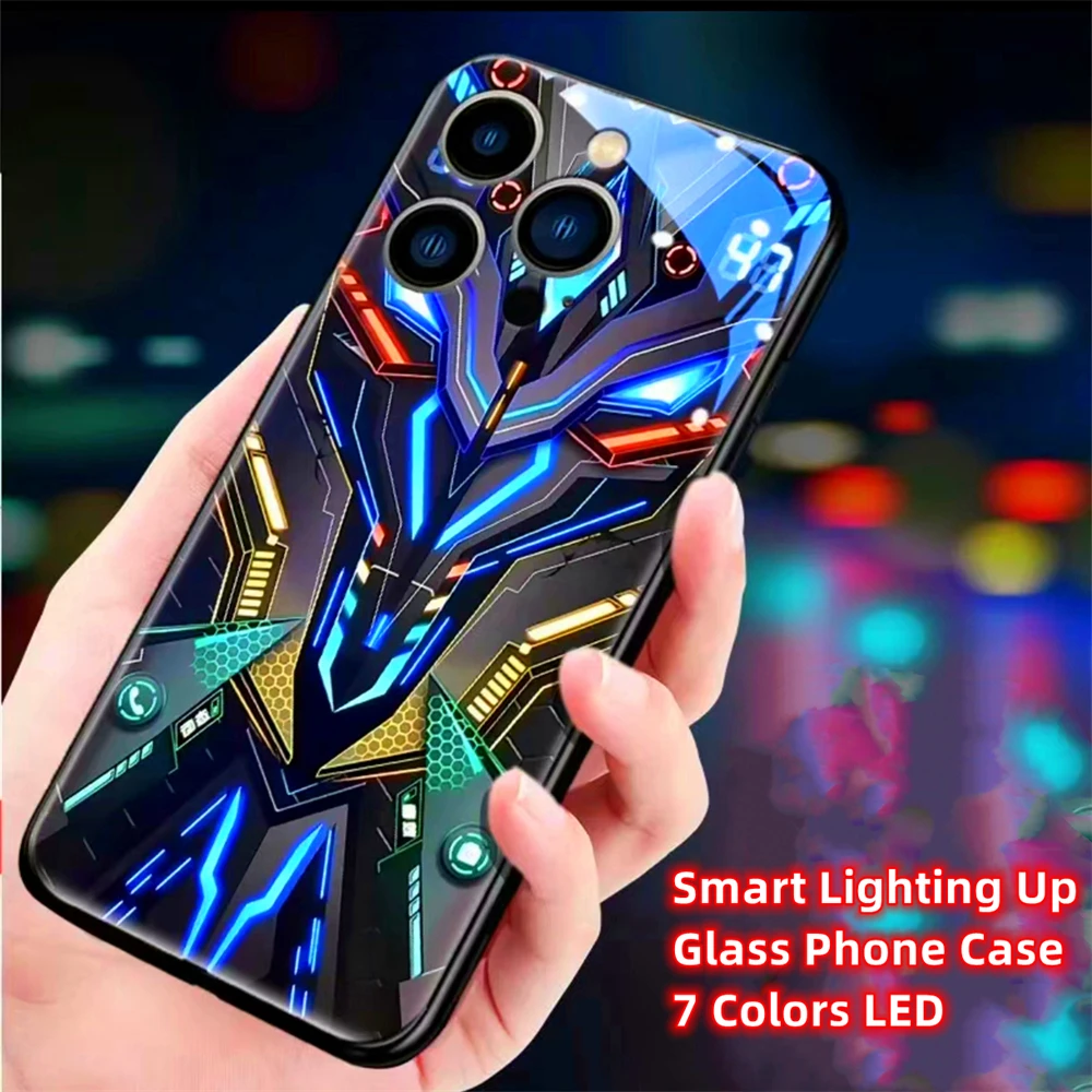 Mech Armor Panda Design Sound Control LED-Blitzlicht-Hüllen Leuchtende Glasabdeckung für Samsung S26 S25 S24 S23 S22 S21 S20 FE Plus Ultra – Detail 36