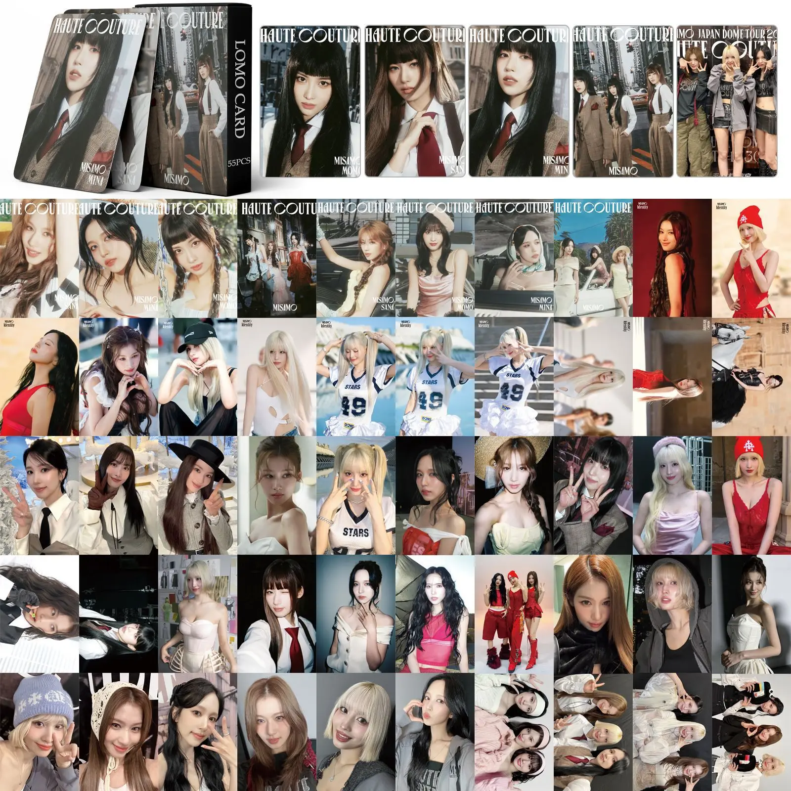 55 ชิ้น/เซ็ตIdol MISAMO Lomoการ์ดใหม่อัลบั้มHAUTE COUTURE HD Photocards MINA MOMO SANAกลุ่มสาวแฟนของขวัญคอลเลกชัน