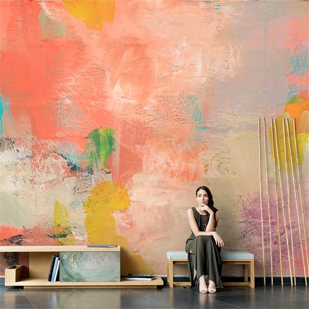 Papiers peints personnalisés d'art abstrait nordique, graffiti, pour salon, fond de télévision, papier peint mural, décoration de la maison