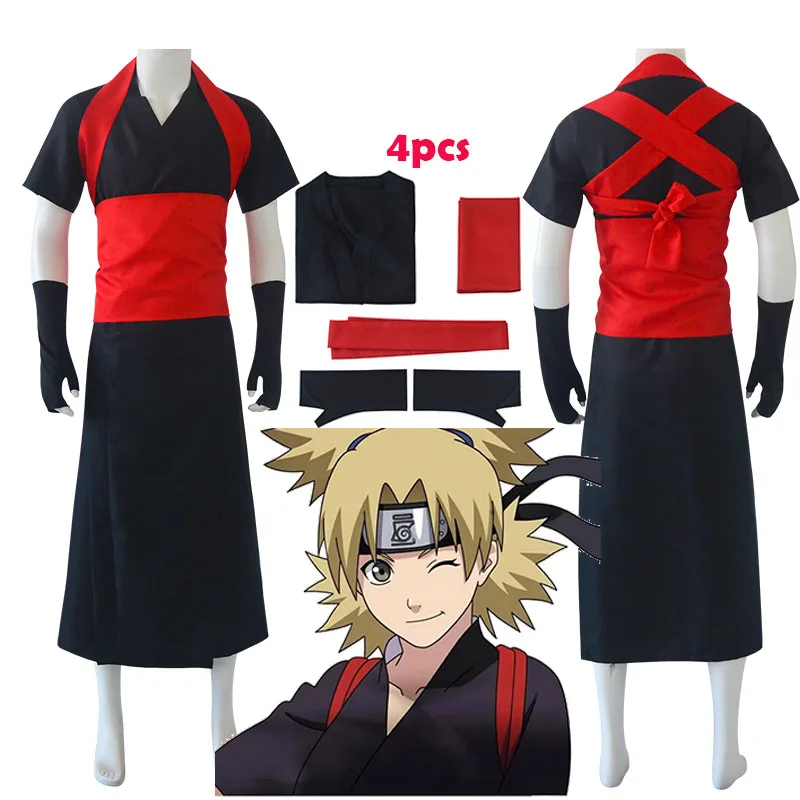 

Anime Nara Temari Cosplay Costume Nice Stitching outfits Short Sleeved Kimono Robe Belt Wig Adult Halloween Carnival role play