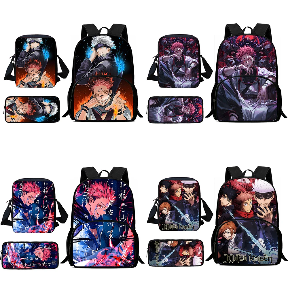 Mochilas para niños Jujutsu Kaisen Gojo Satoru, bolso de hombro, estuche para lápices, mochilas escolares de gran capacidad para niños y niñas, el