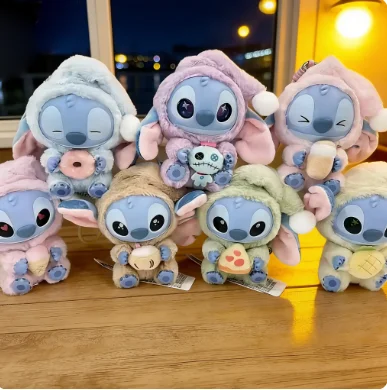 

2026 серия Disney Stitch Eat Something Before Sleep, виниловая плюшевая игрушка, коробка-сюрприз, модель, слепая коробка, коллекция брелок, одна коробка