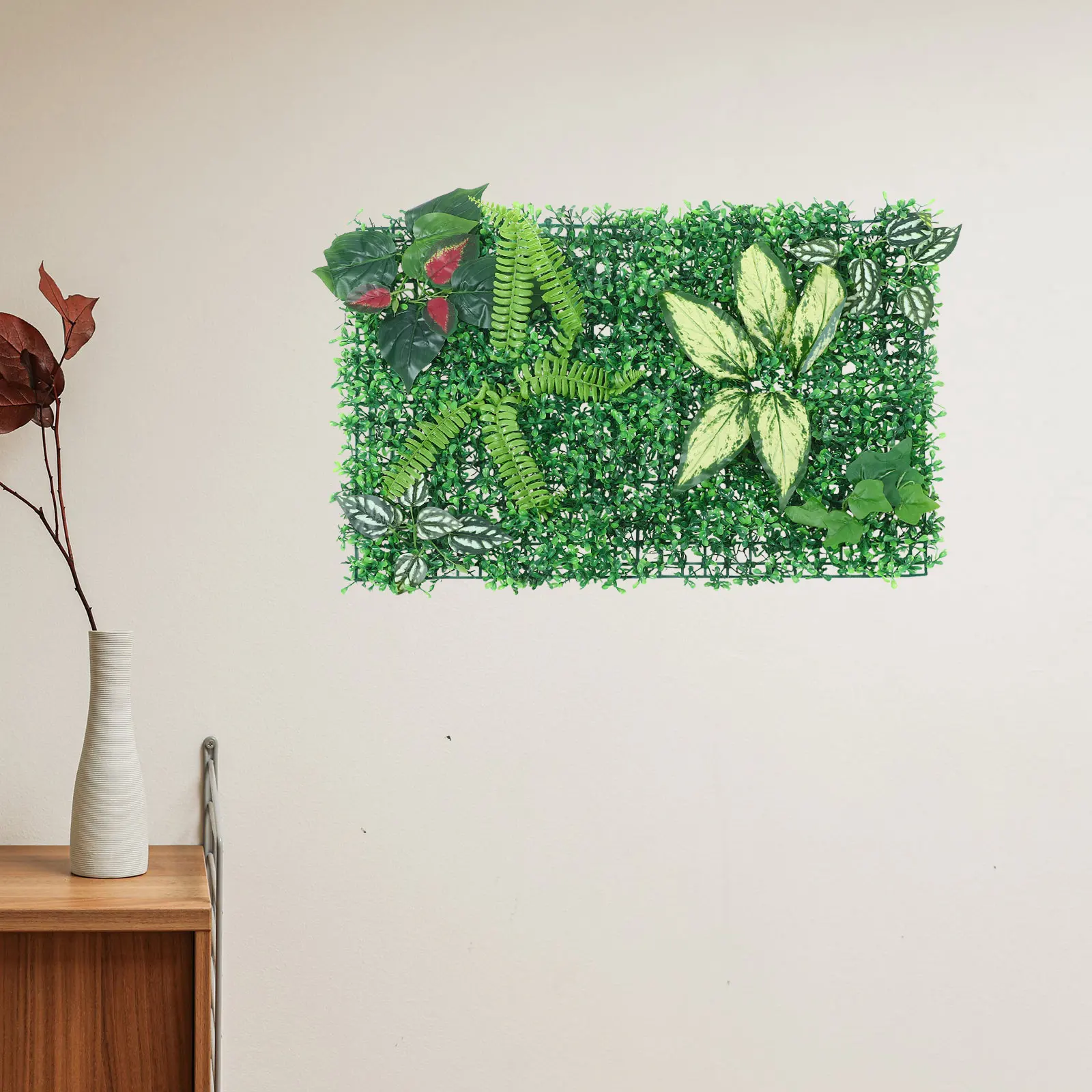 

Artificial Plant Wall Panel Greenery Backdrop Grass Decor For Wedding Shop Room Coffee Office Restaurant Fence Wall Cover