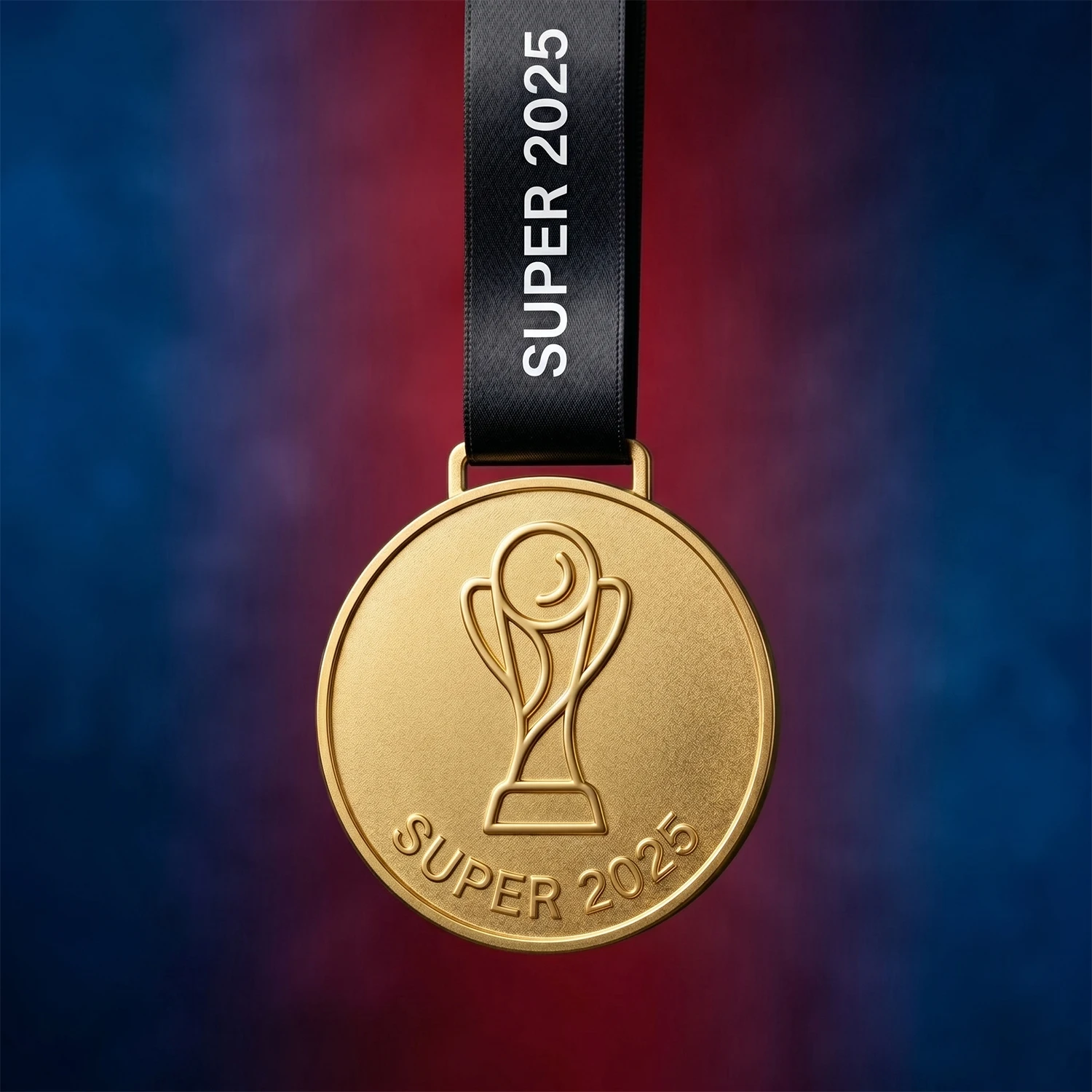 Medalla Estilo Europeo 2025 de Udine Friuli con Cinta, Souvenir de Fútbol, Coleccionable para Aficionados