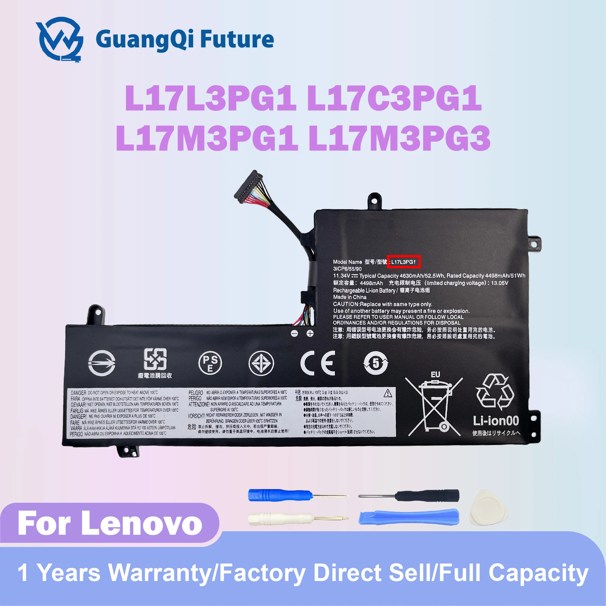 

L17L3PG1 L17C3PG1 L17M3PG1 Замена аккумулятора ноутбука для Lenovo Legion Y530-15ICH Y540 Y545-PG0 Y740-15IRH Y740-15ICHG Legion Y