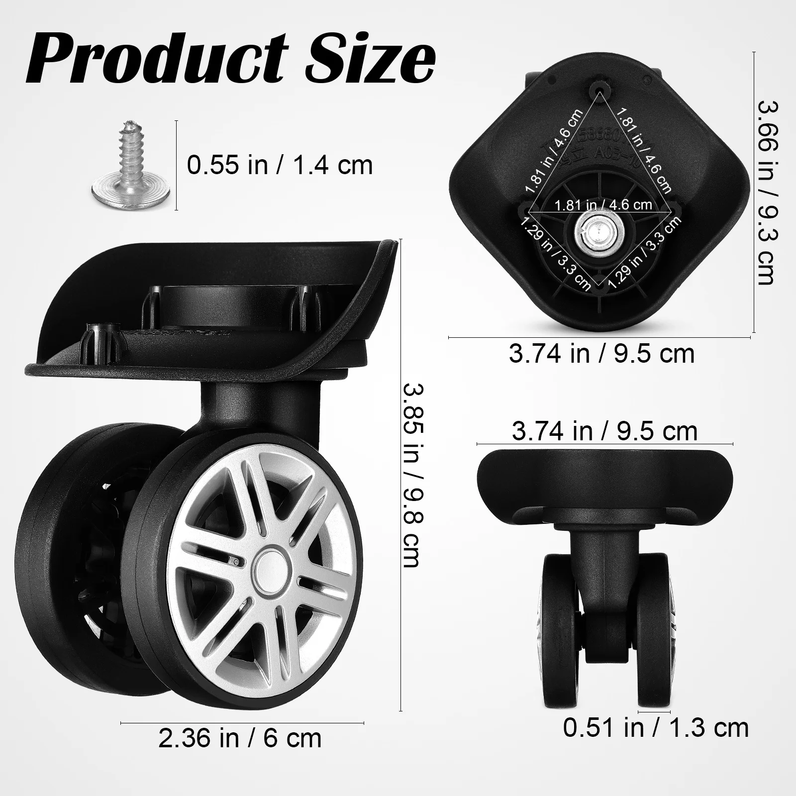4 قطعة عجلة الأمتعة العالمية استبدال صف مزدوج الثقيلة ABS المذرة حقيبة عربة عجلات السفر طقم تصليح