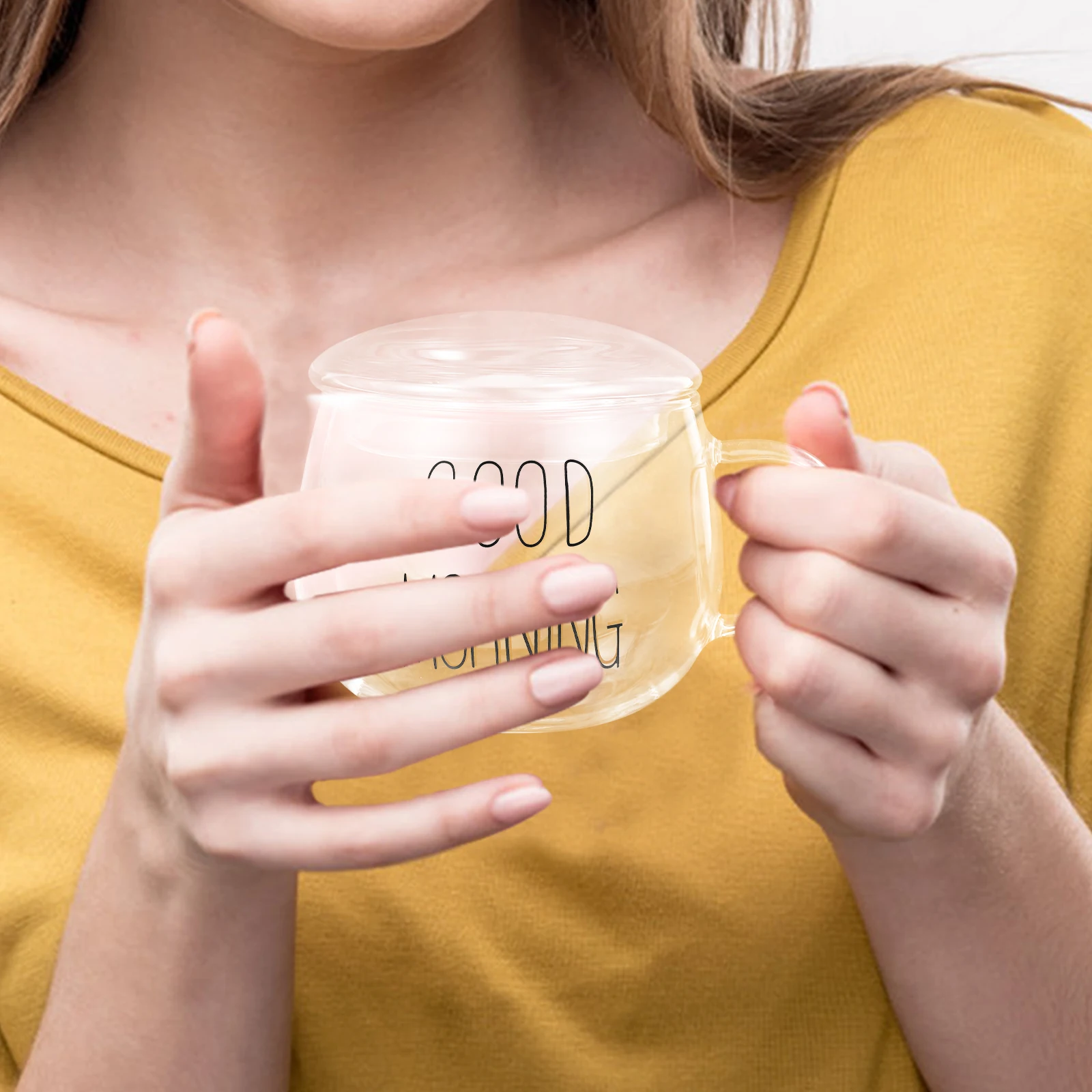 

Heat-Resistant Glass Milk Cup with Handle Smooth Surface Stable Bottom for Wedding Banquet Party Beverage Water Coffee