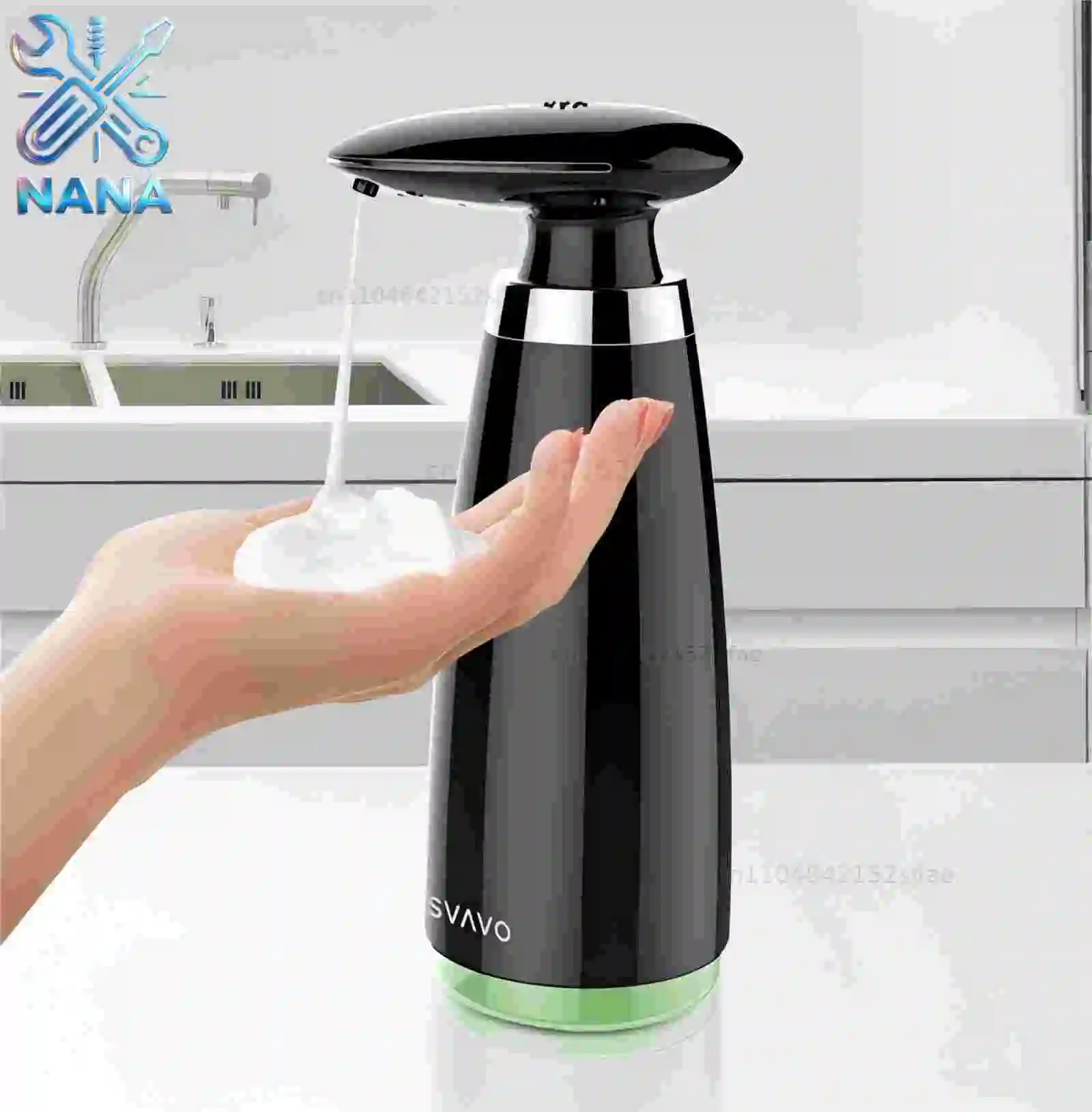 Countertop auto foam soap dispenser USB charging infrared sensor two-speed adjustment suitable for bathroom, kitchen, etc.