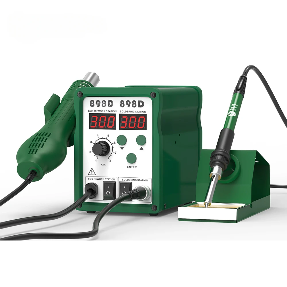 

898D 2 in 1 700W Soldering station Digital display Welding Rework station for cell-phone BGA SMD PCB IC Repair Solder tools