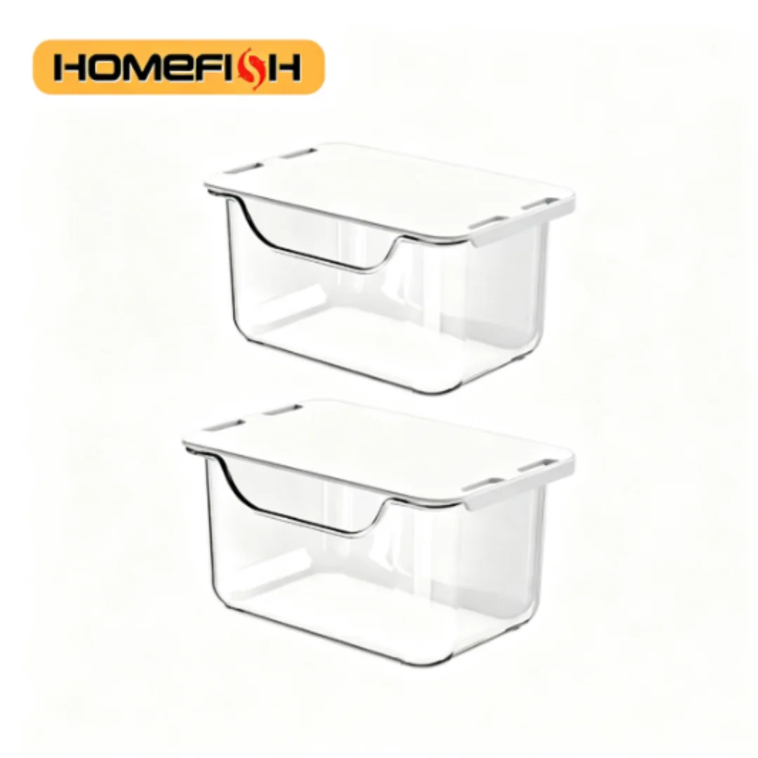 HOMEFISH Transparent Wall Mount Drawer Storage Box For Bathroom Cosmetics And S…
