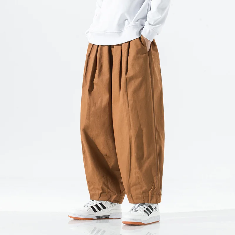 

Men's Loose Wide Leg Lantern Pants Simple Color Spring New Style Japanese Style Harajuku Style Casual Cotton Workwear