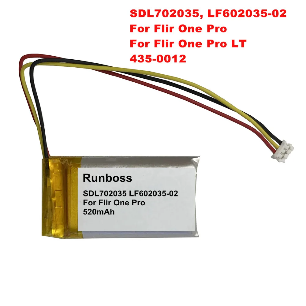 520mAh Thermal Camera Battery SDL702035 LF602035-02 For Flir One Pro, LT, 435-0012