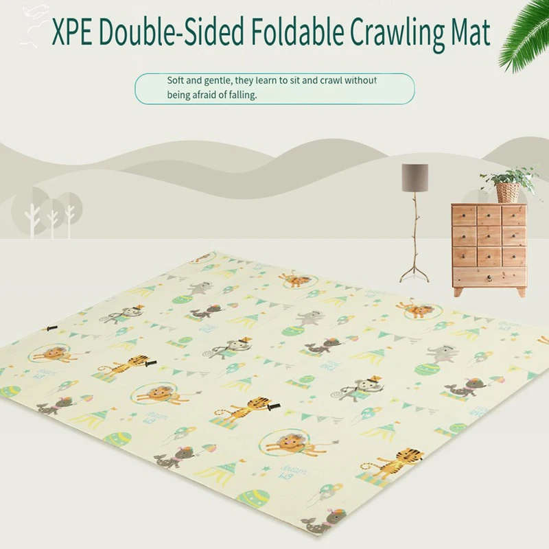 

Складной детский игровой коврик XPE, очень мягкий нетоксичный коврик для ползания, портативный водонепроницаемый напольный коврик для безопасных игр новорожденных