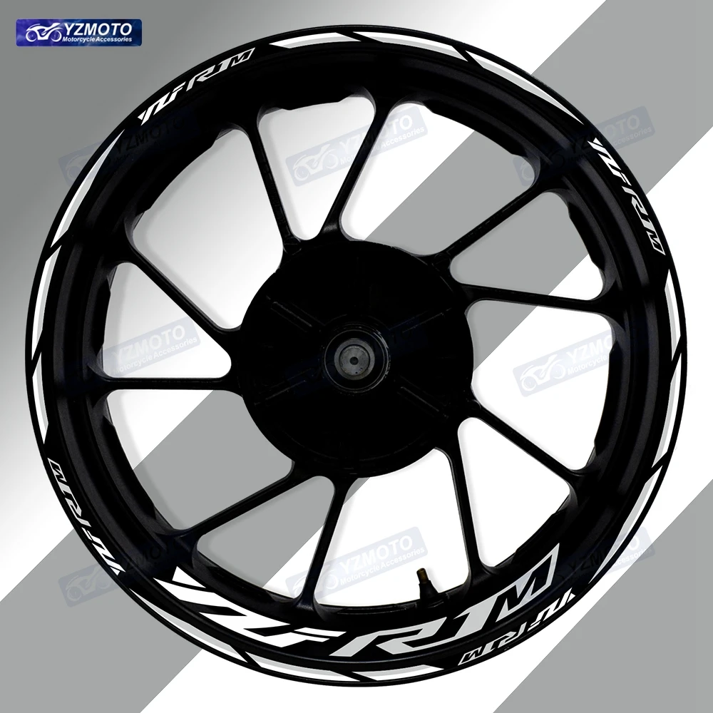 For YZF R1M Motorcycle 17 Inch Front Rear Wheel Hub Sticker Decal Waterproof Reflective Racing Modified Decorative Rim Stickers