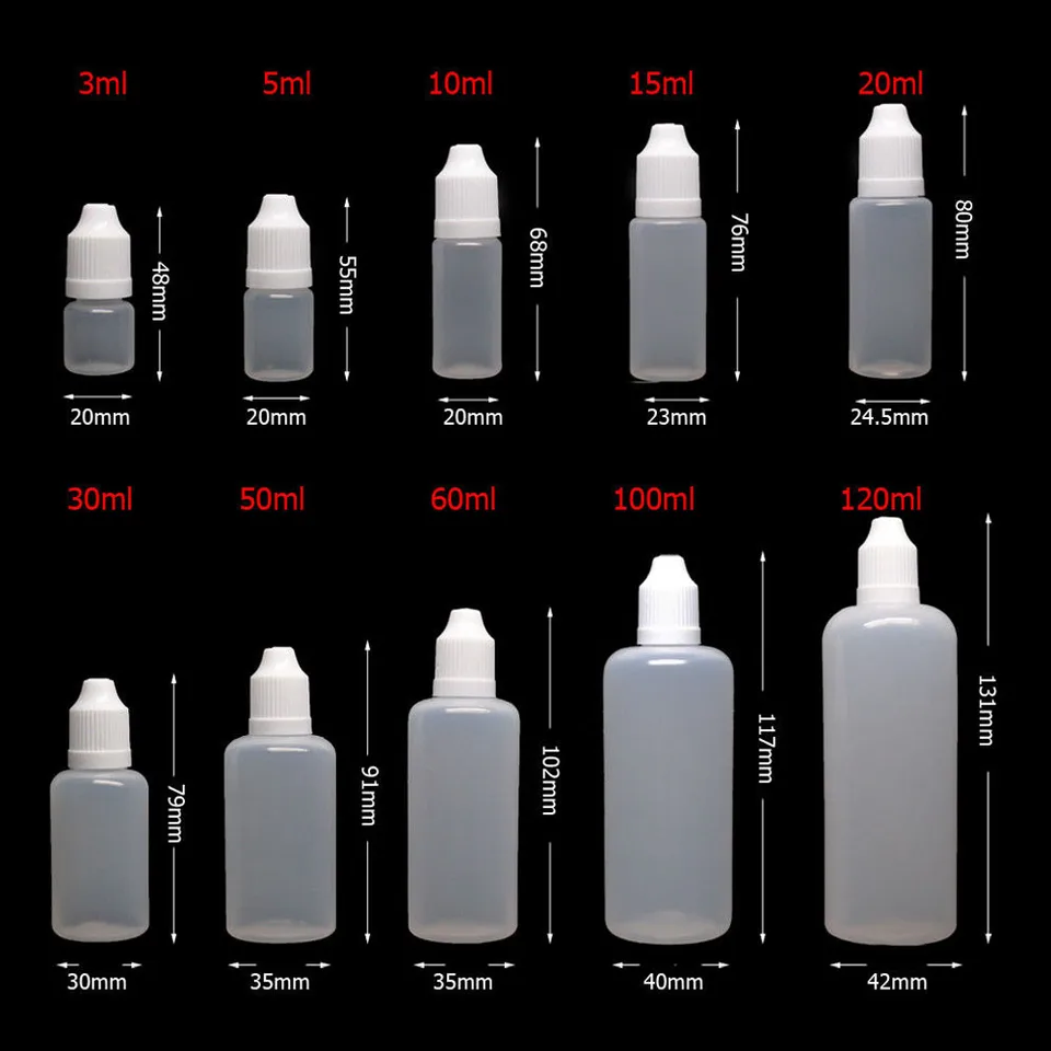 10 pcs vide Flacon rechargeable portable Plastique Squeezable Dropper Maquillage Emballage Huile essentielle œil de réservoir à liquide à bulle avec couvercle à vis et plug 100ML aléatoire
