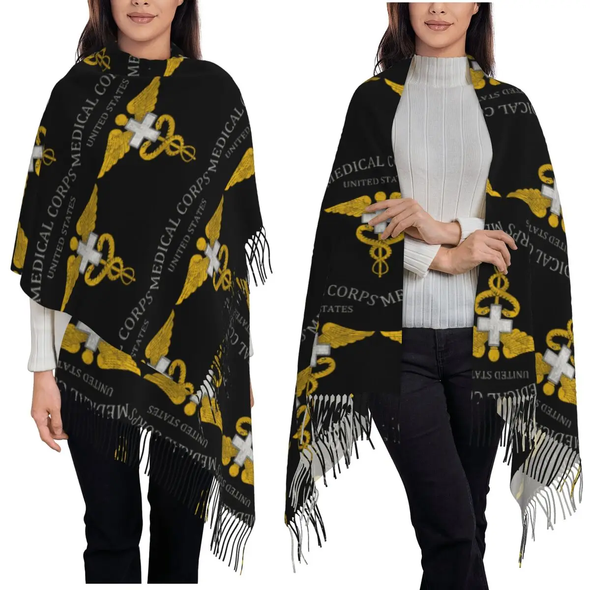 

Mash Medic 4077, армейский шарф США, шарфы с кисточками, женские мягкие теплые шали и накидки, большая осенне-зимняя шаль