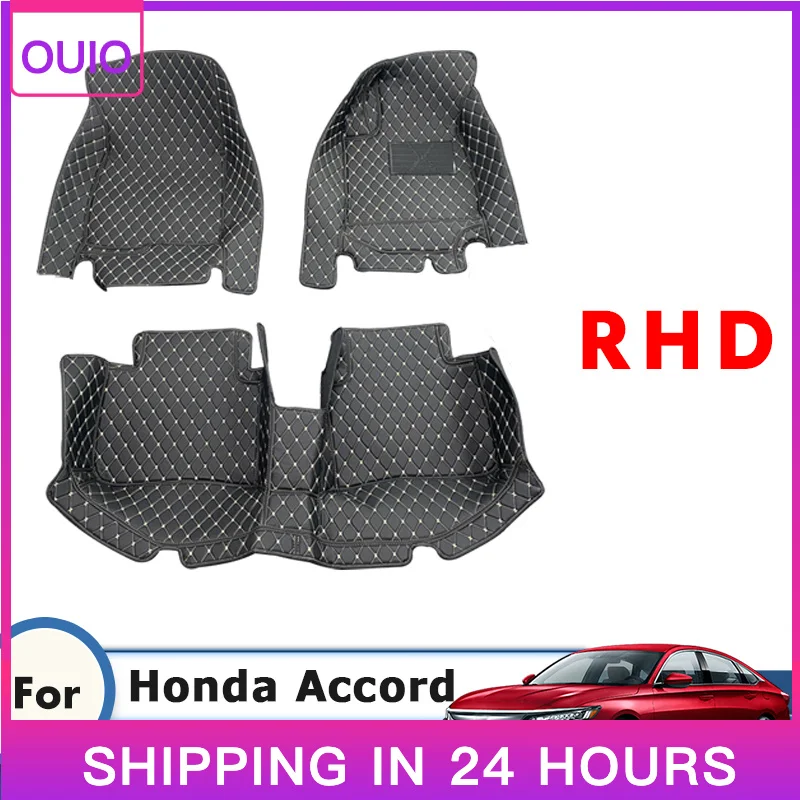 New Car Floor Mat for Honda Accord 2018-2022 All Weather Floor Liner Interior Accessories Waterproof Anti-Slip Floor Liner RHD