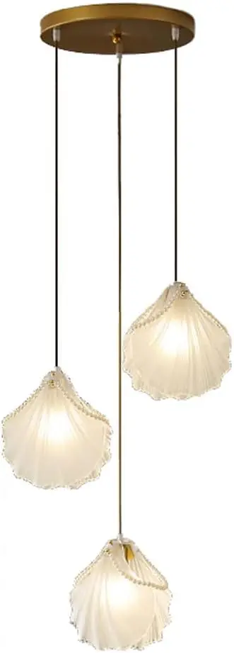 Hanging Light Fixtures Luxury Pendant Light Shell Shape Chandelier Minimalist Ceiling Lighting Fixtures for Indoor Restaurant