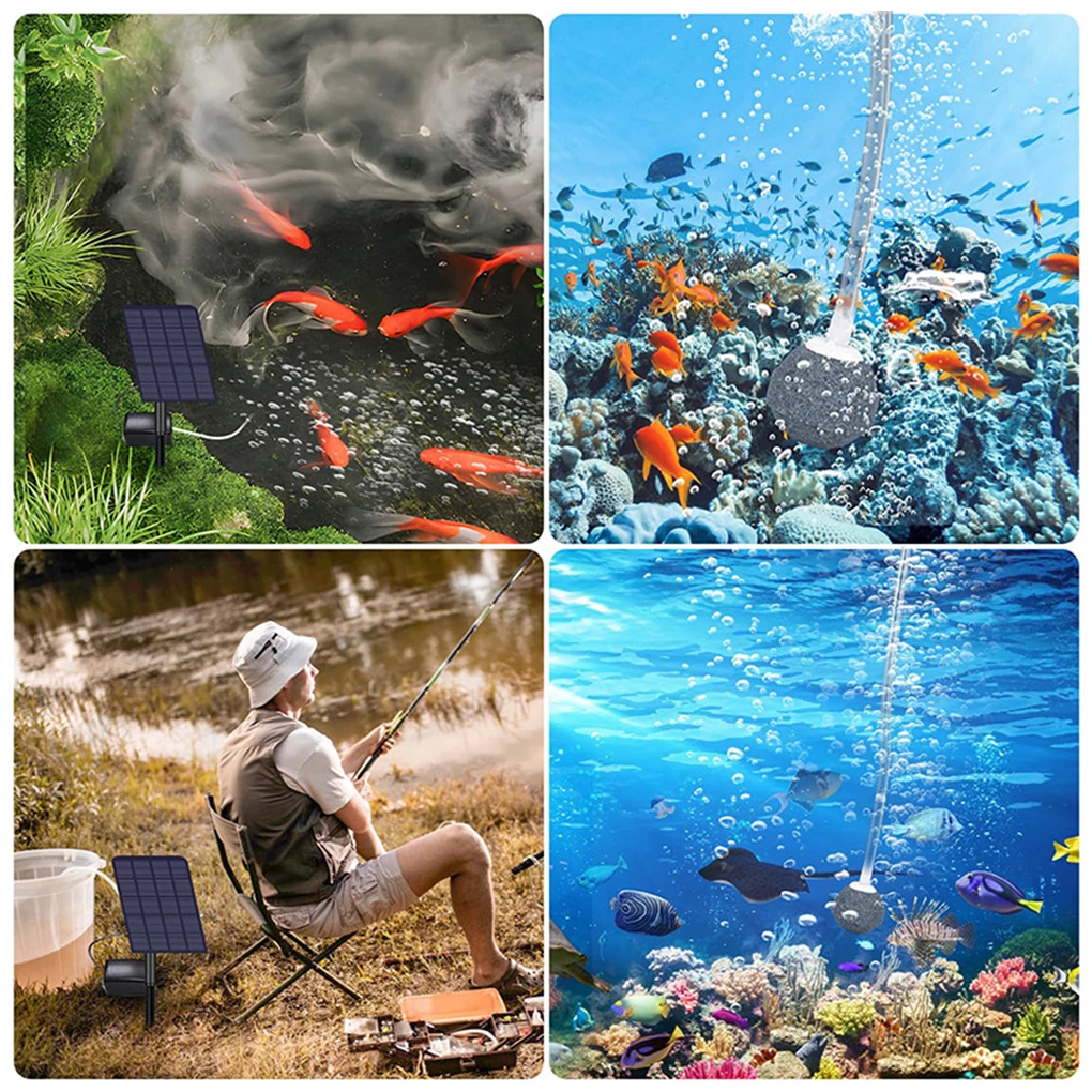 

Solar Oxygen Pump Aquatic 6V/2.5W Solar Panel Oxygen Pump for Fishing/Fish Tank/Pool Pond Aquarium Accessories